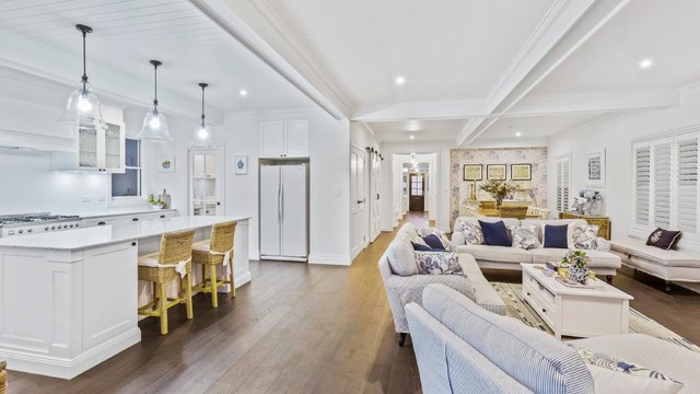 Hamptons Casuarina maritim-vardagsrum