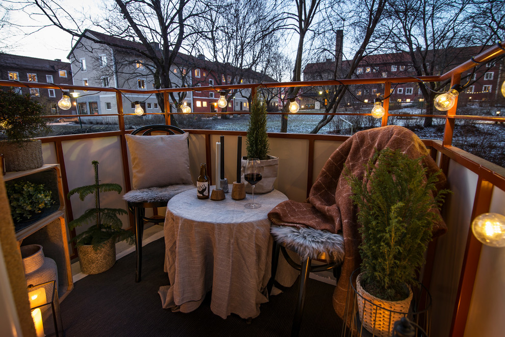 Design ideas for a scandinavian balcony in Stockholm.