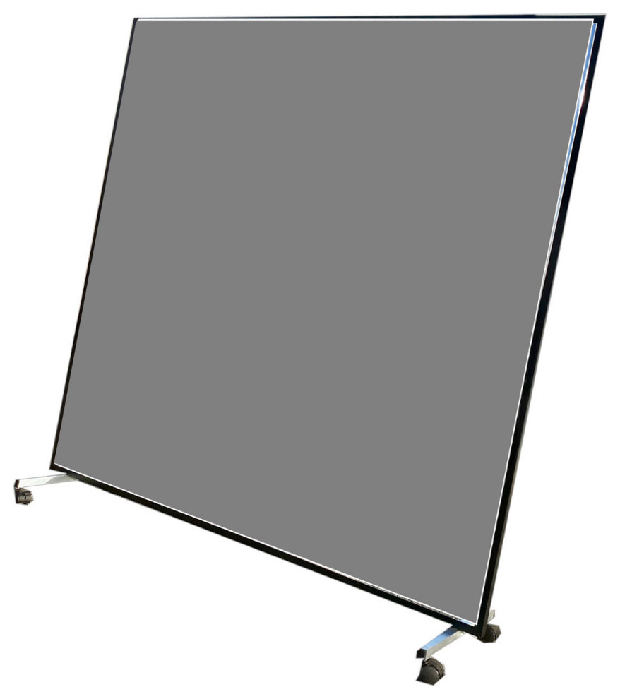 LiteMirror, Shatterproof Portable Mirror With Rolling Stand Wood Frame Contemporary Floor