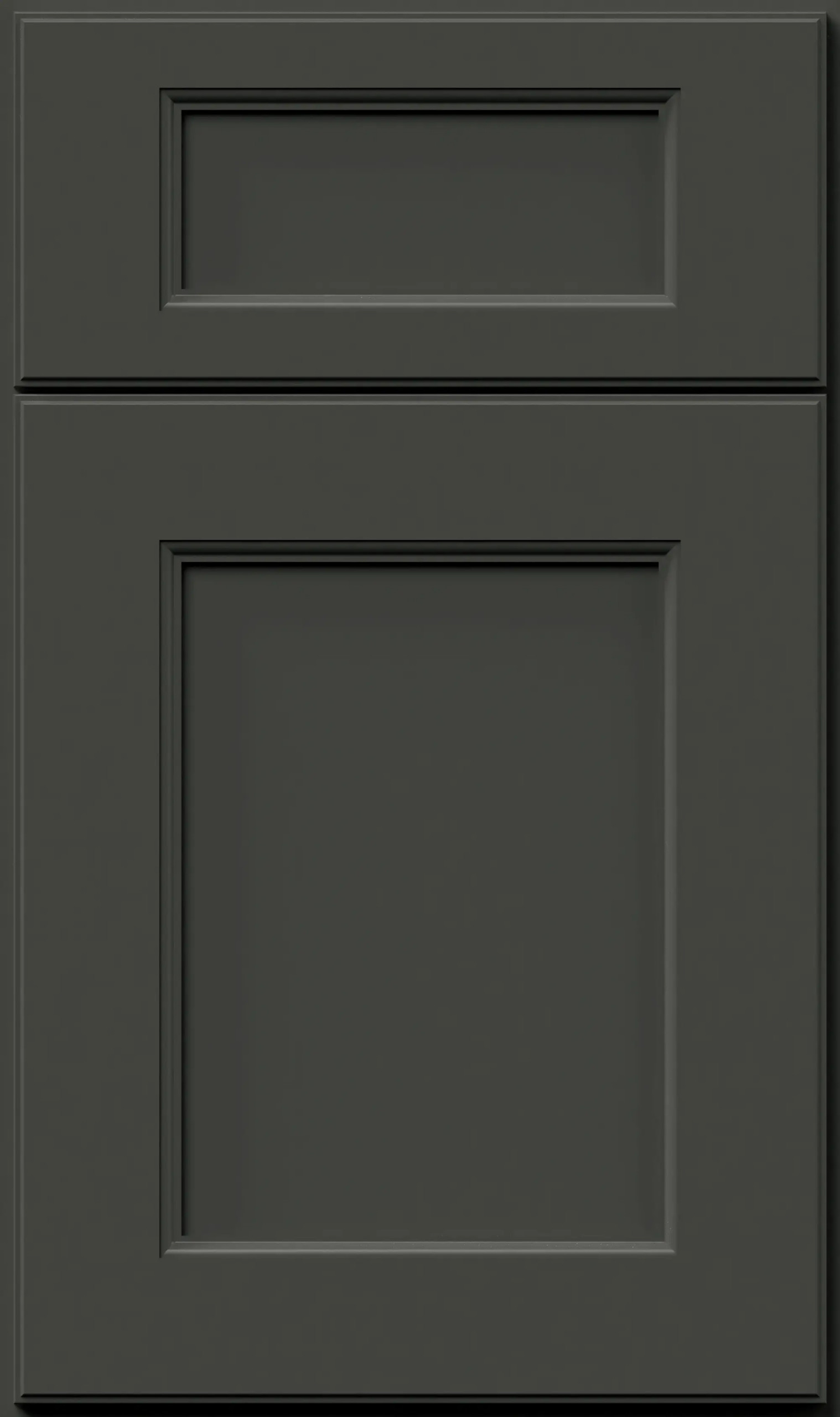 Fusion Graphite Black door style with stepped frame detail, recessed flat panels and clean modern profile