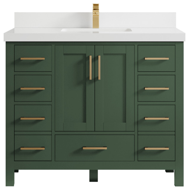 Willow Collections Malibu Bathroom Vanity with 2 in Top Transitional
