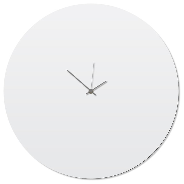 Contemporary Clock Whiteout Grey Circle Made White Contemporary Clock Whiteout Grey Circle Large White Kitchen