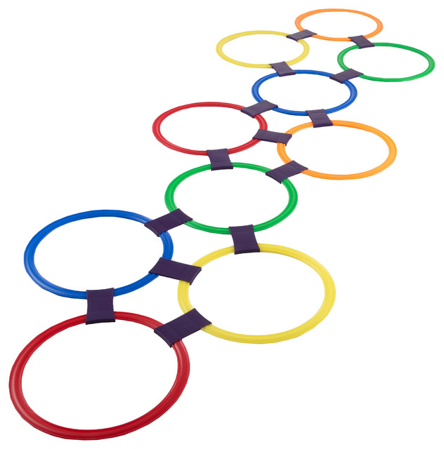 Hopscotch Ring Game 10 MultiColored Plastic Rings by Hey! Play