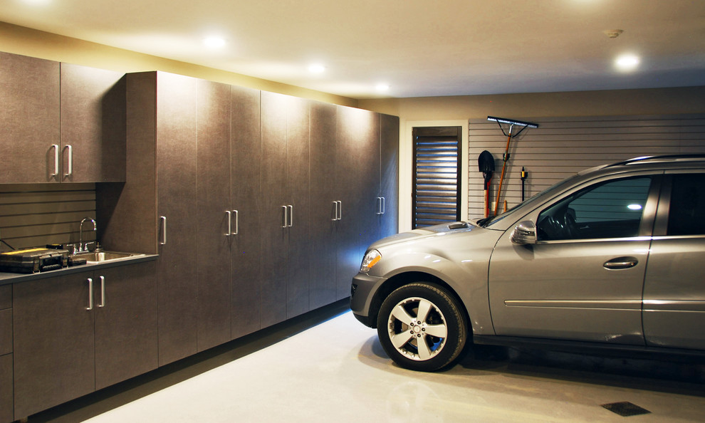 This is an example of a modern garage in Grand Rapids.