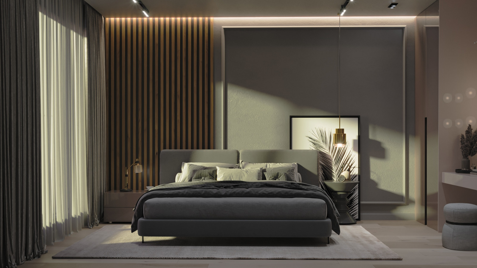 3д визуализация спальни