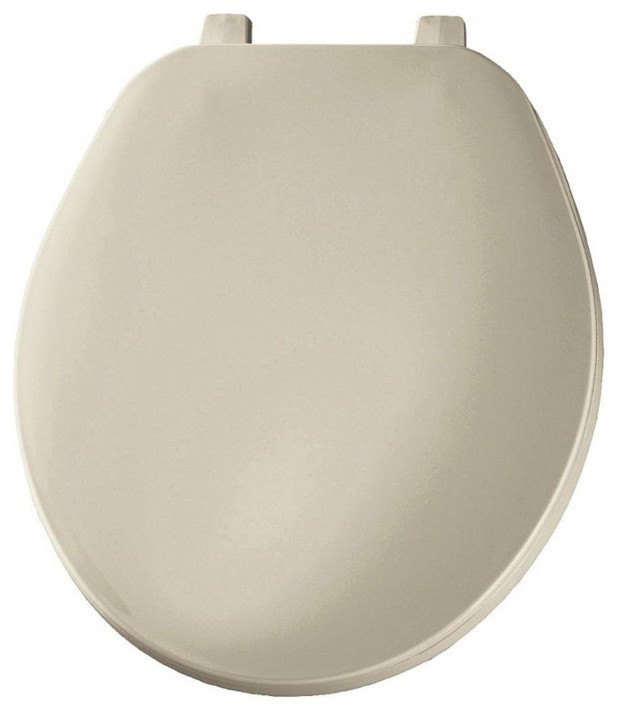 Bemis Plastic Round Toilet Seat, 14.19"x1.56"x16.44", 14.19"x1.56"x16