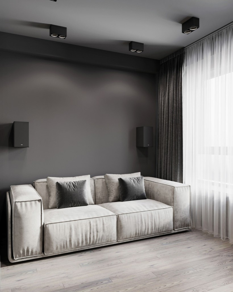 Интерьер квартиры в современном стиле, ЖК «Символ», 64 кв.м.