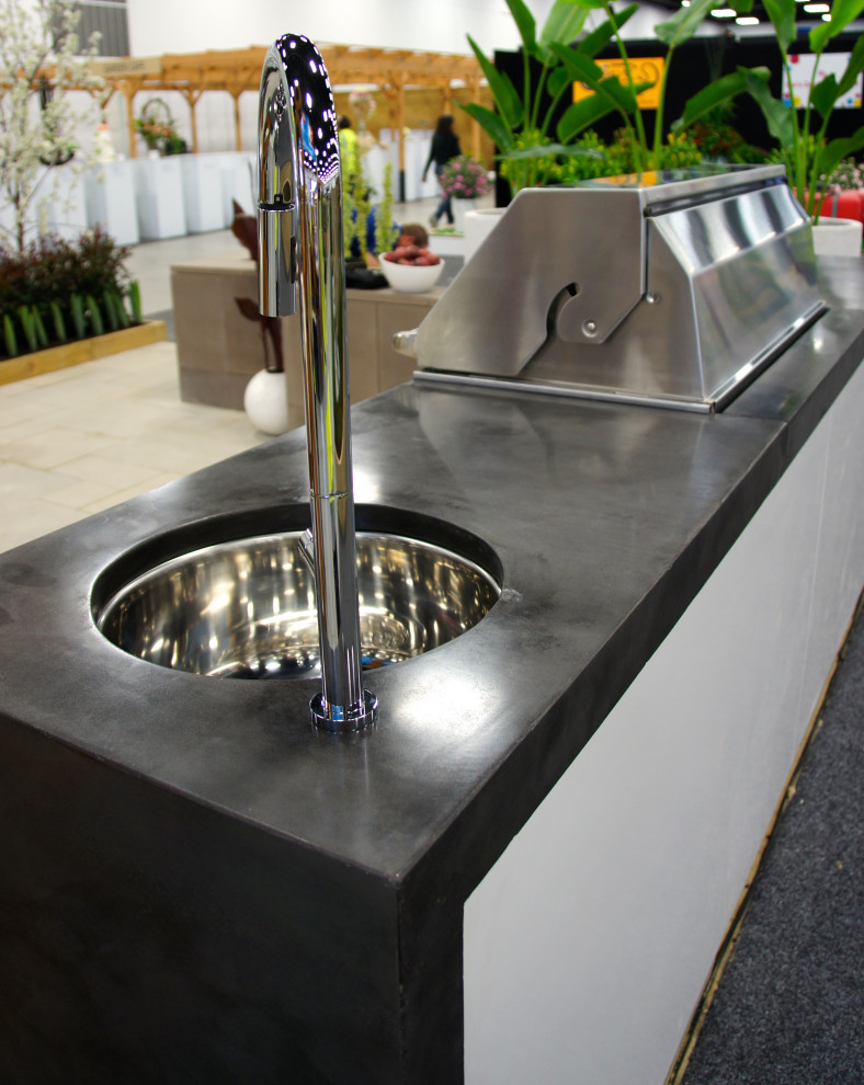 Outdoor Kitchen Polished Concrete Benchtops, Doors and Drawers