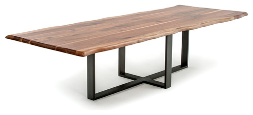 Contemporary Live Edge Dining Table, Black Walnut, 84x48x31 #liveedge #diningtable #walnut