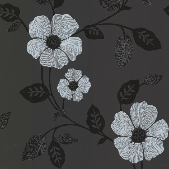 Brown Wallpaper With Cream Flowers Hd Wallpapers Blog Zync Black Modern Fl Wallpaper Bolt Contemporary