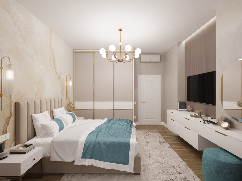 Спальня в бежевом цвете