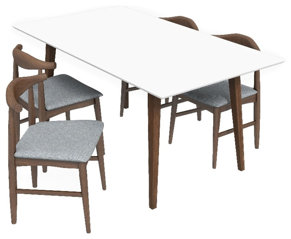 Alpen Mid Century Modern Kitchen & Dining Room Table and Chairs for 4 Midcentury Dining Sets