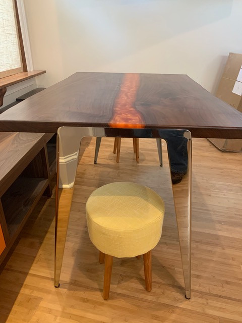 Live Edge Wood  and Acrylic Table