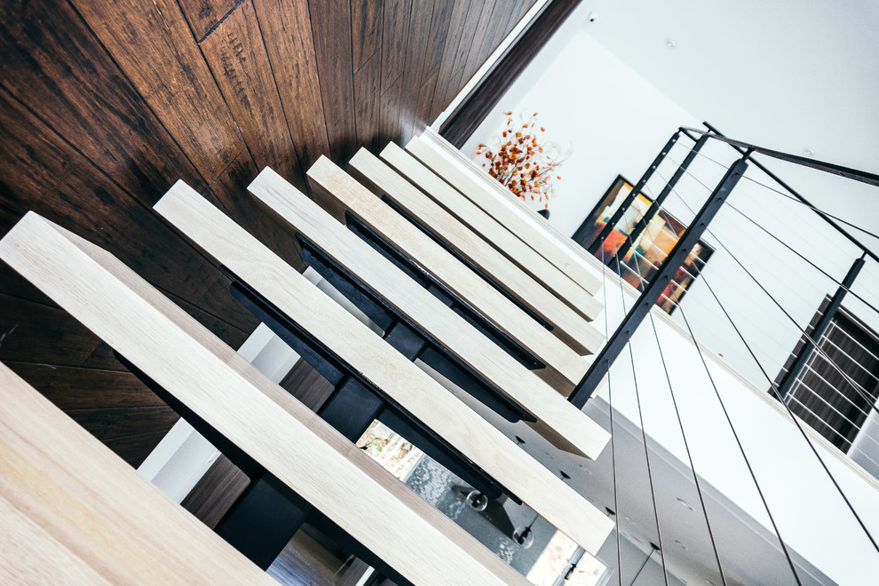 Expansive contemporary staircase in Boston.