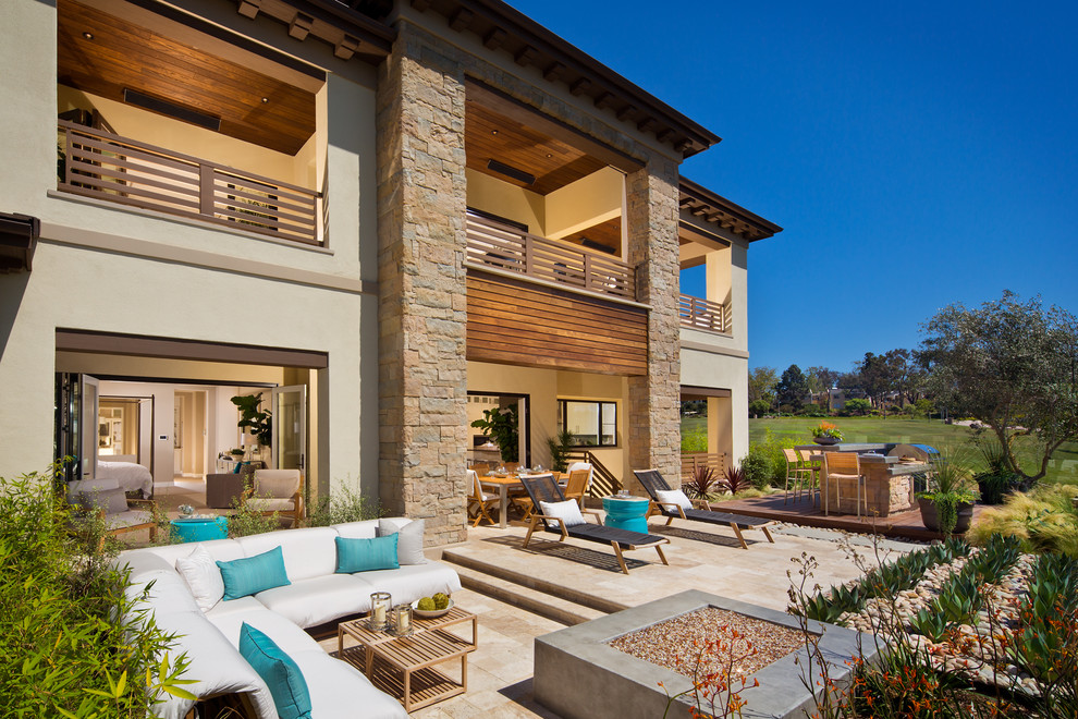 Inspiration for a contemporary patio in Orange County with no cover.