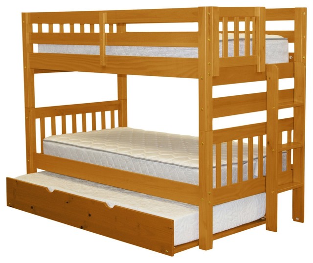 Bedz King Bunk Beds Twin Over End Ladder And Trundle Bedz King Bunk Beds Twin Over End Ladder And Trundle Honey
