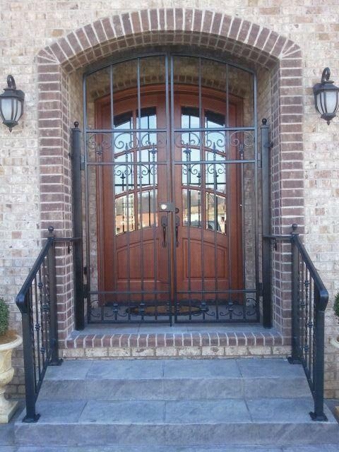 Wrought Iron Security Door And Hand Rails Traditional