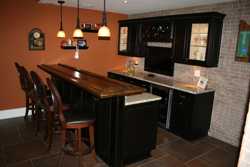 Inspiration for a rustic basement remodel in Atlanta