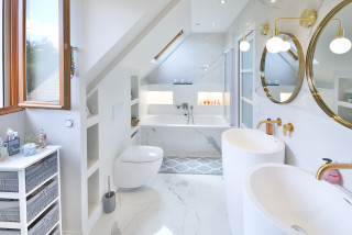 Déco scandinave salle de bains en 27 idées charmantes  Deco salle de bain,  Applique salle de bain, Eclairage salle de bain