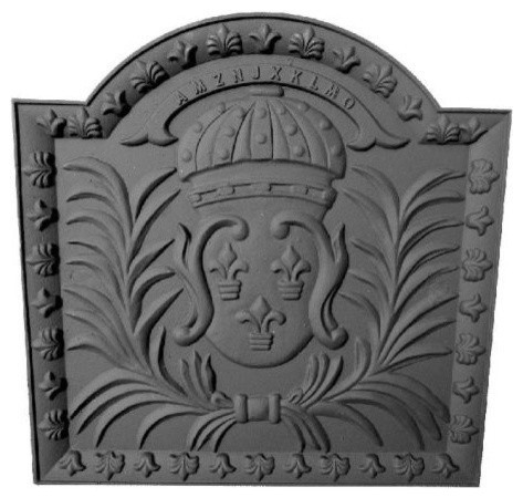 Black Cast Iron Crown Medallion Fireback 19 75 X 19 75