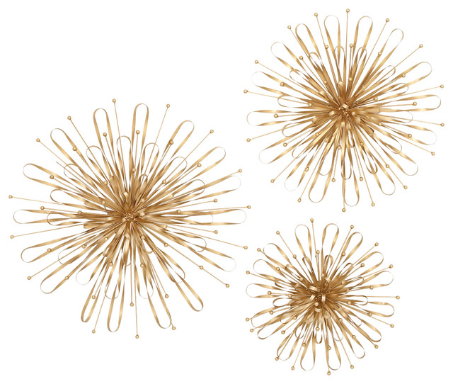 Gold Metal Wall Decor gorgeous metal gold wall decor, set of 3 - contemporary - metal Gold Metal Wall Decor gorgeous metal gold wall decor, set of 3 - contemporary - metal