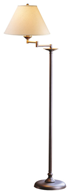 Hubbardton Forge 242050-1145 Simple Lines Swing Arm Floor Lamp in Sterling