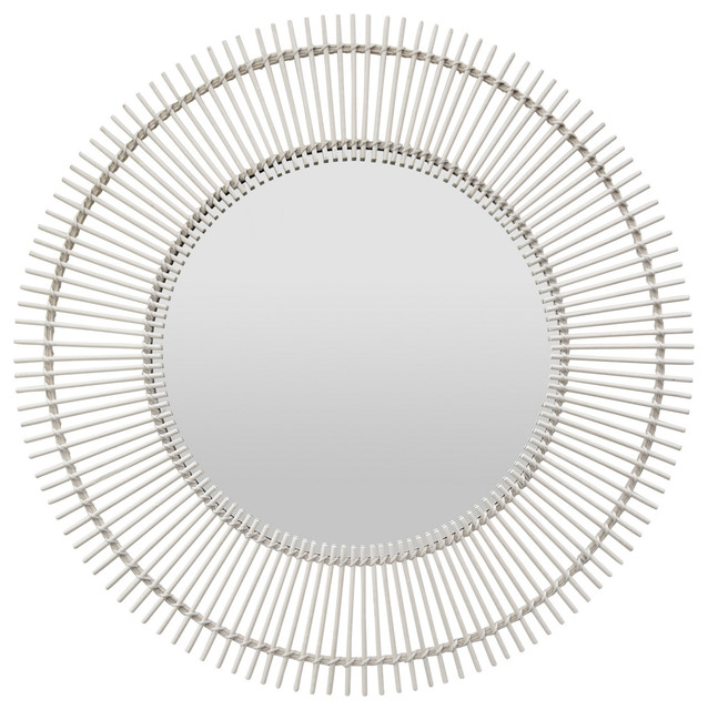 Round Rattan Wall Mirror White 43 Midcentury Mirrors Round Rattan Wall Mirror White 43