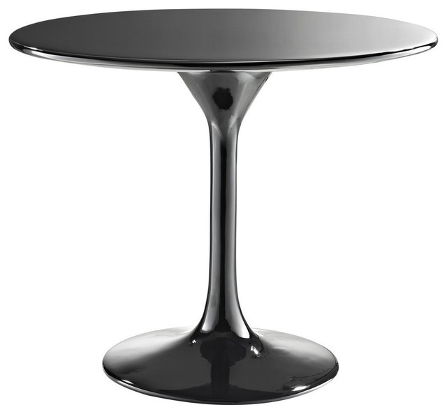 Modern round black fiberglass side table Laholm