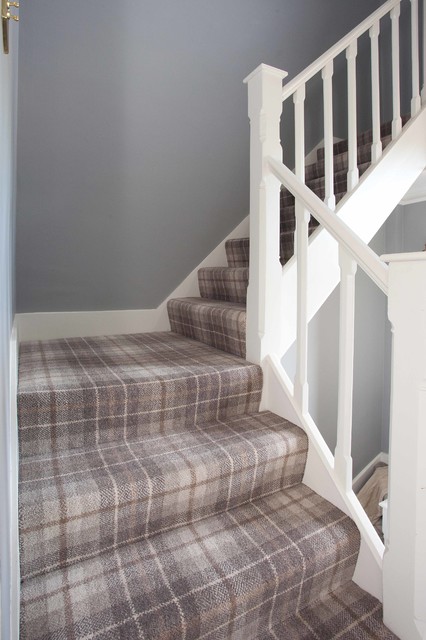 Tartan Grey Carpet to staircase - Country - Staircase - Surrey - by  Higherground | Houzz UK