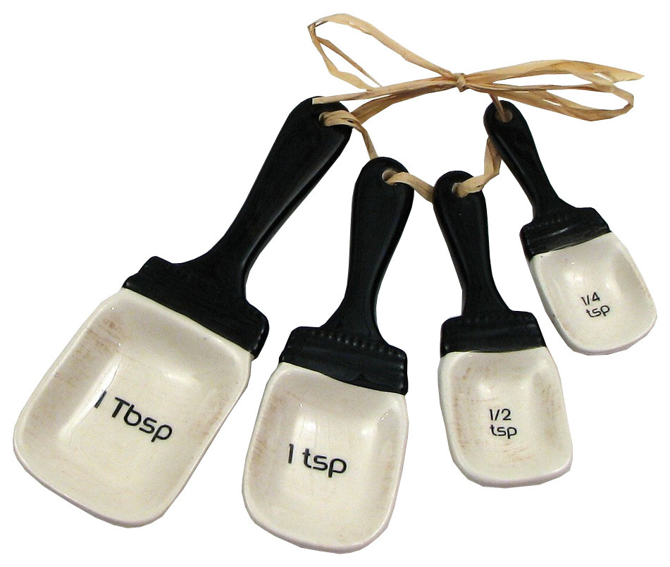 Ceramic Mason Jar Measuring Spoons, 4Piece Set Traditional