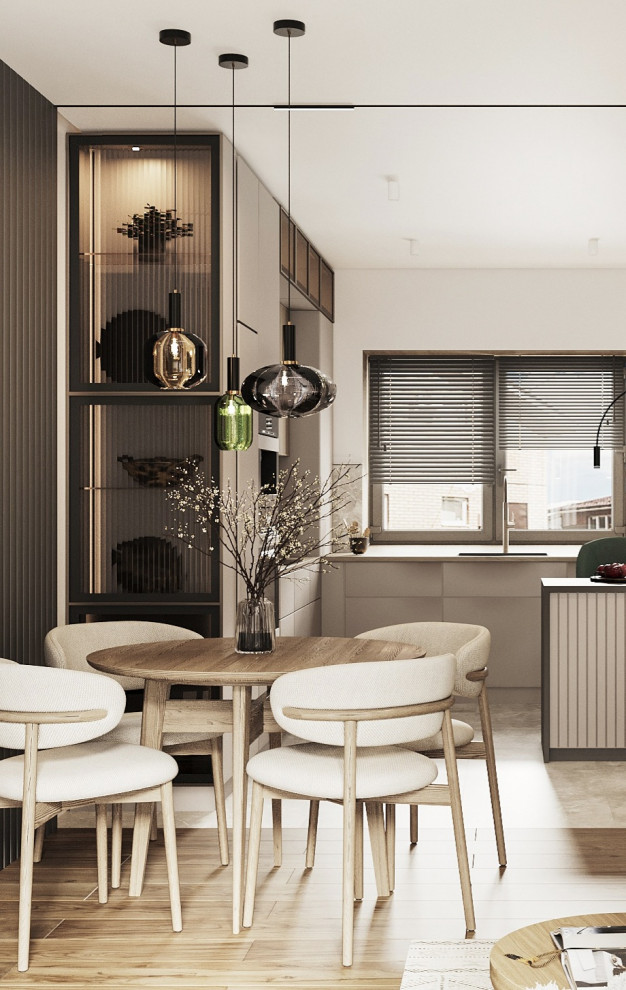 Интерьер кухни-гостиной в частном доме (деревня Крутая)