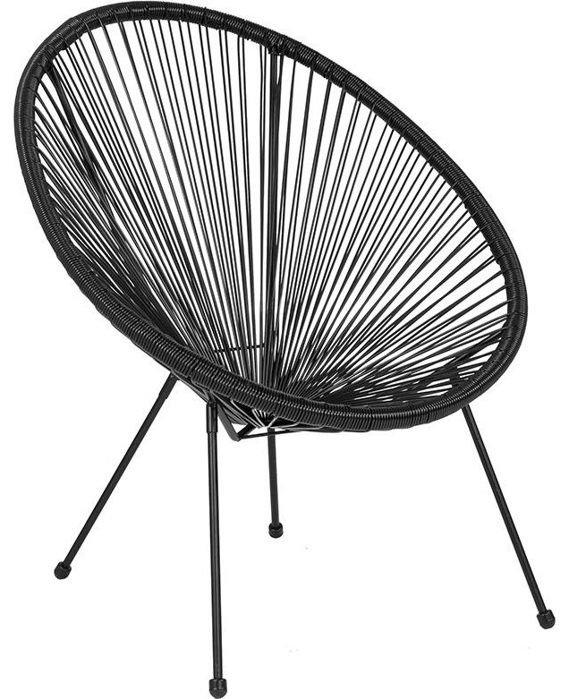 Valencia Oval Comfort Series Take Ten Rattan Lounge Chair, Black