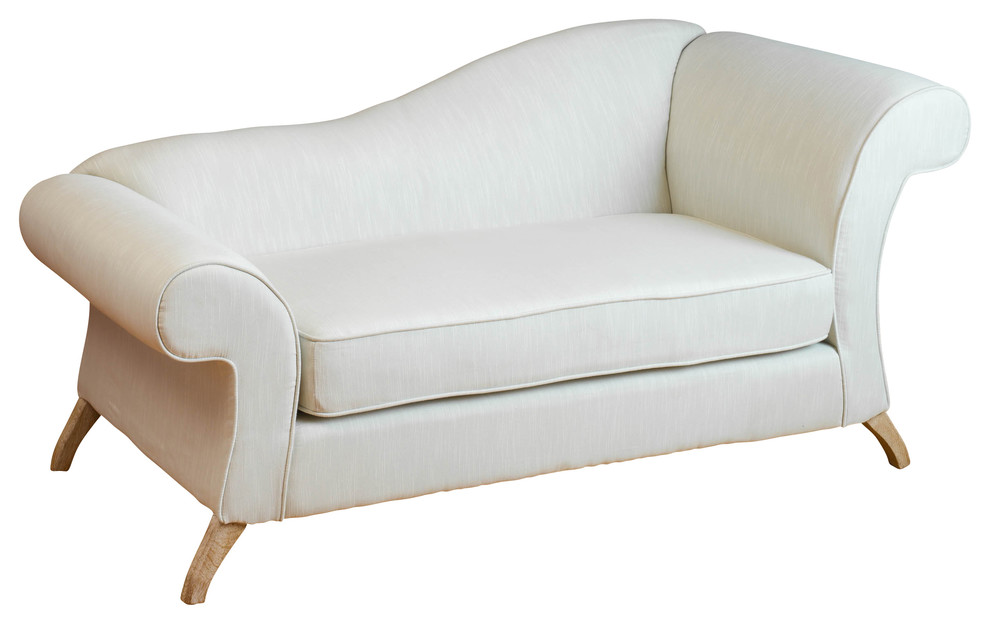 Cleopatra Ivory Chaise Lounge Sofa Loveseat