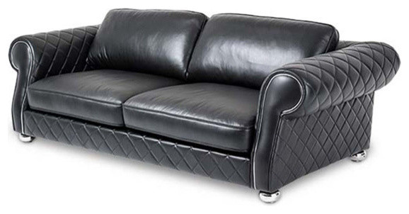 Mia Bella Modern Quilted Leather Standard Sofa