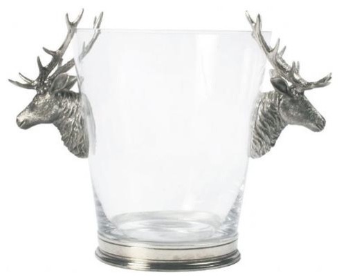 Glass Ice Bucket - Deer Head
