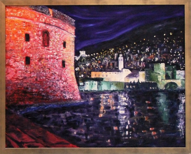 Stjepko Mamic "Dubrovnik At Night" Oil Painting