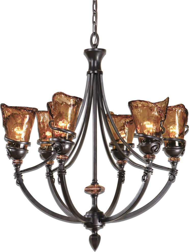 Vitalia 6LT Oil Rubbed Bronze Chandelier Traditional Chandeliers   Home Design 