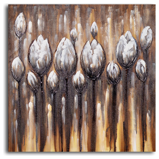 Hand Painted "Mocha tulips" Oil Painting
