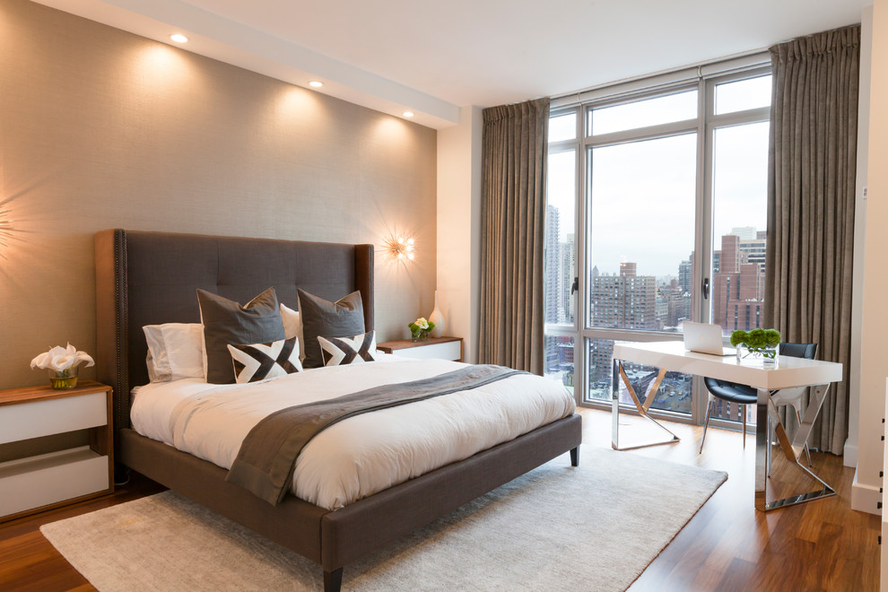 Modern bedroom in New York.