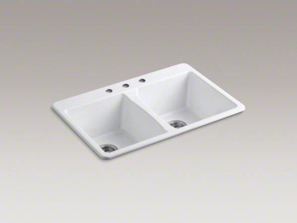 KOHLER Deerfield(R) 33" x 22" x 9-5/8" top-mount double-equal bowl kitchen sink