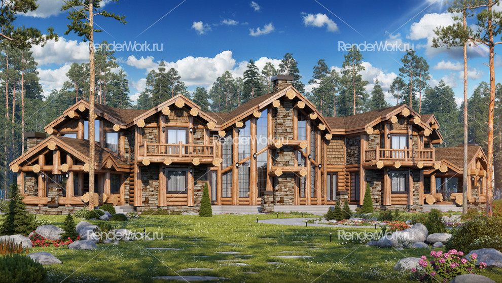 Визуализация дома ручной рубки