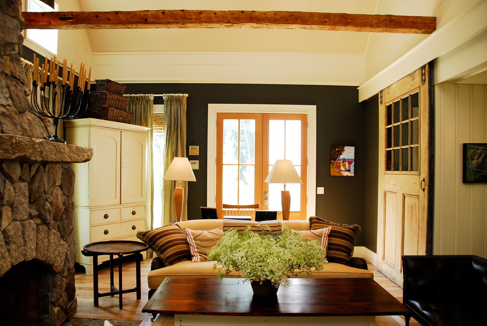 Inspiration for a country living room in Portland Maine.