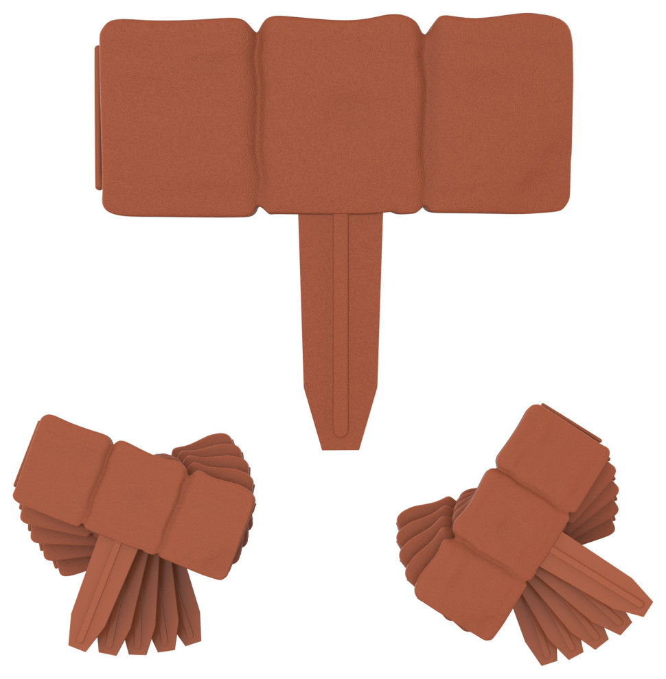 10 Pieces Plastic Garden Edging StoneLook Border Decorative Fence