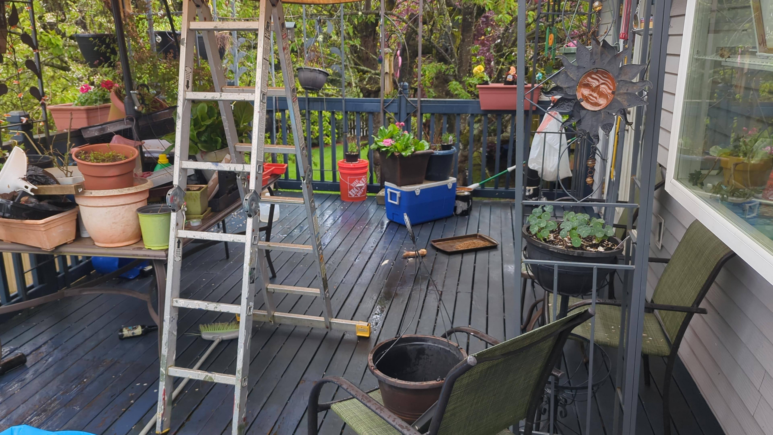 Deck Reconstruction, Stain & Roof Build