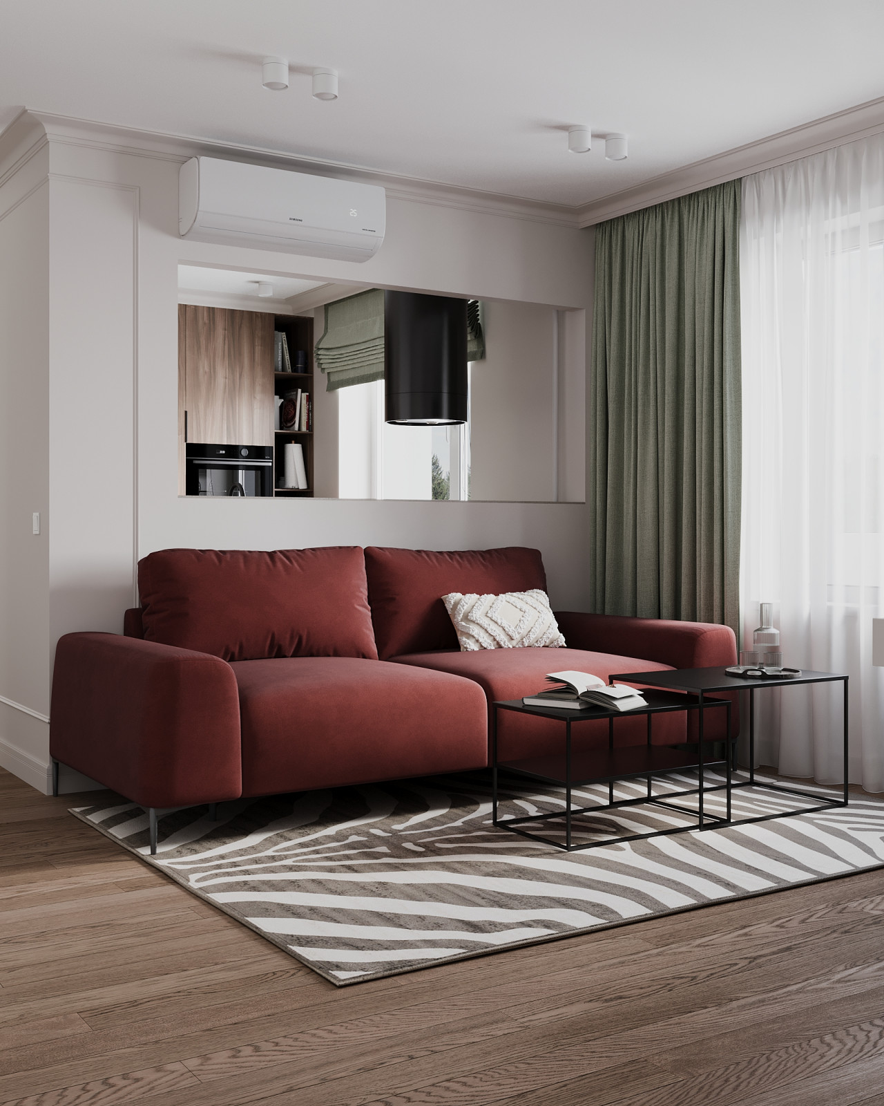 Современная классика в двухкомнатной квартире