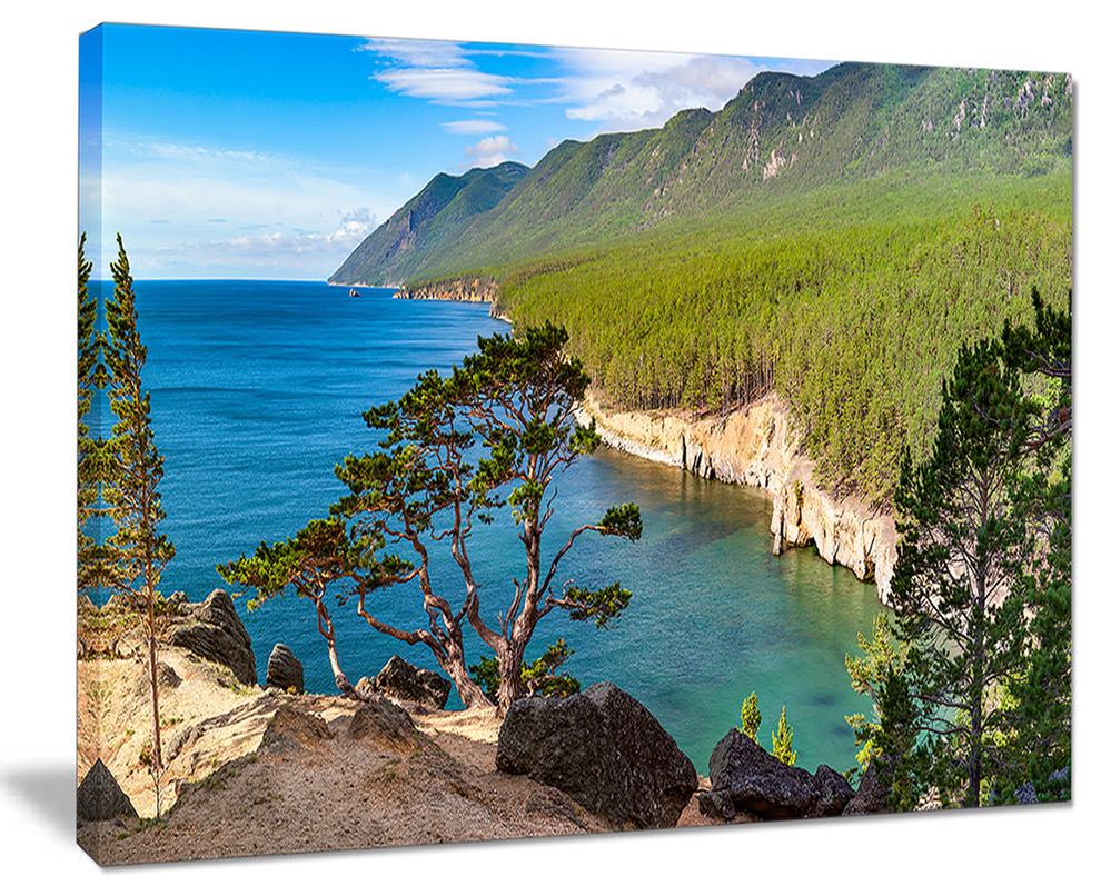 Lake Baikal On Summer Day Landscape Wall Art Canvas Print Contemporary Prints And Posters By Design Art Usa Houzz