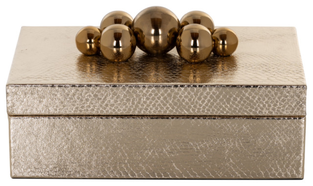 Gold Contemporary Storage Box | OROA Norah