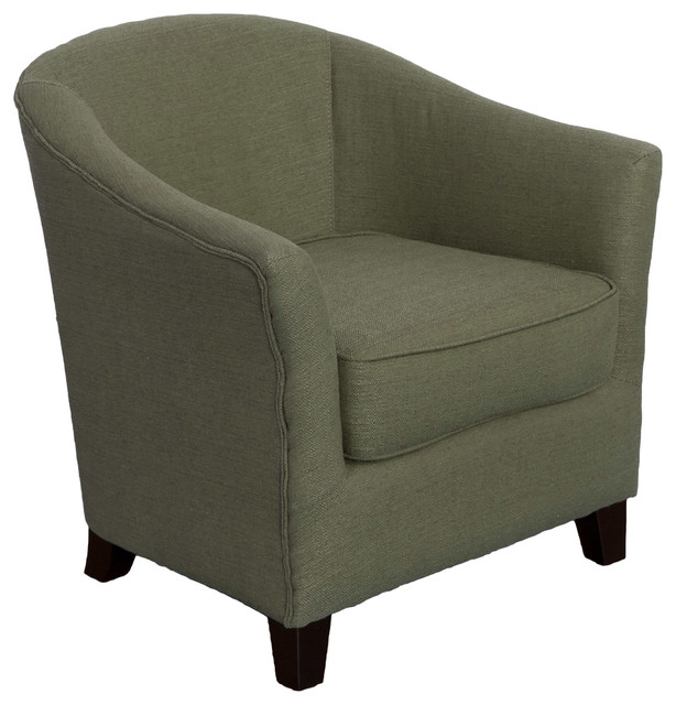 Corliving Lzy-738-C Shirley Contemporary Tub Chair, Green/Gray Linen Fabric