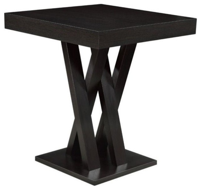 Bowery Hill 36 Square Criss Cross Base Pub Table In Cappuccino