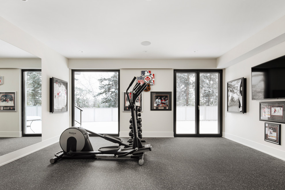 Modern home gym in Calgary.